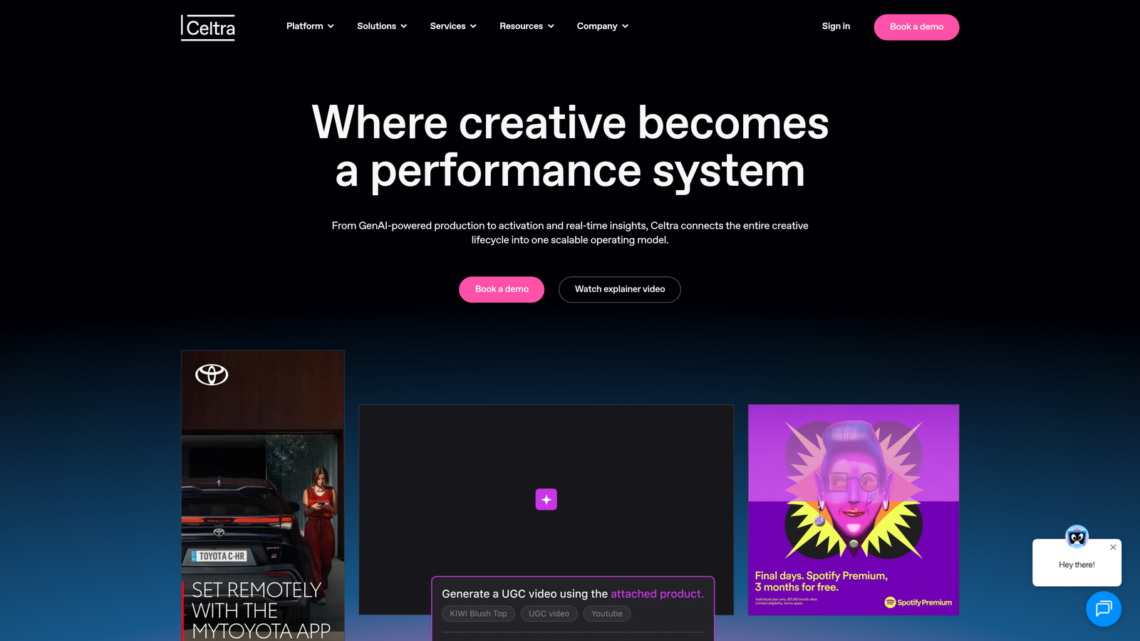 Screenshot of Celtra website