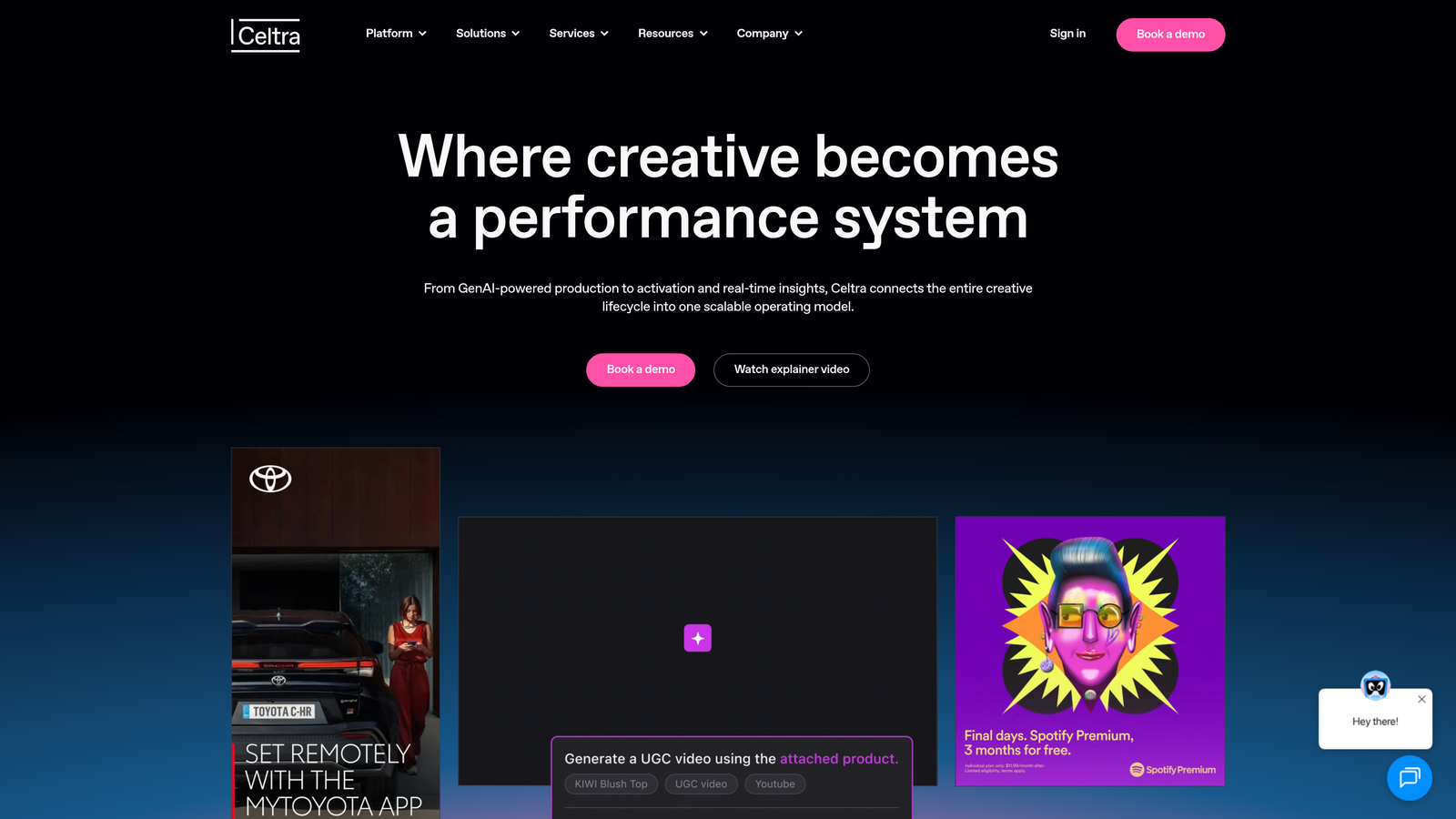 Screenshot of Celtra website