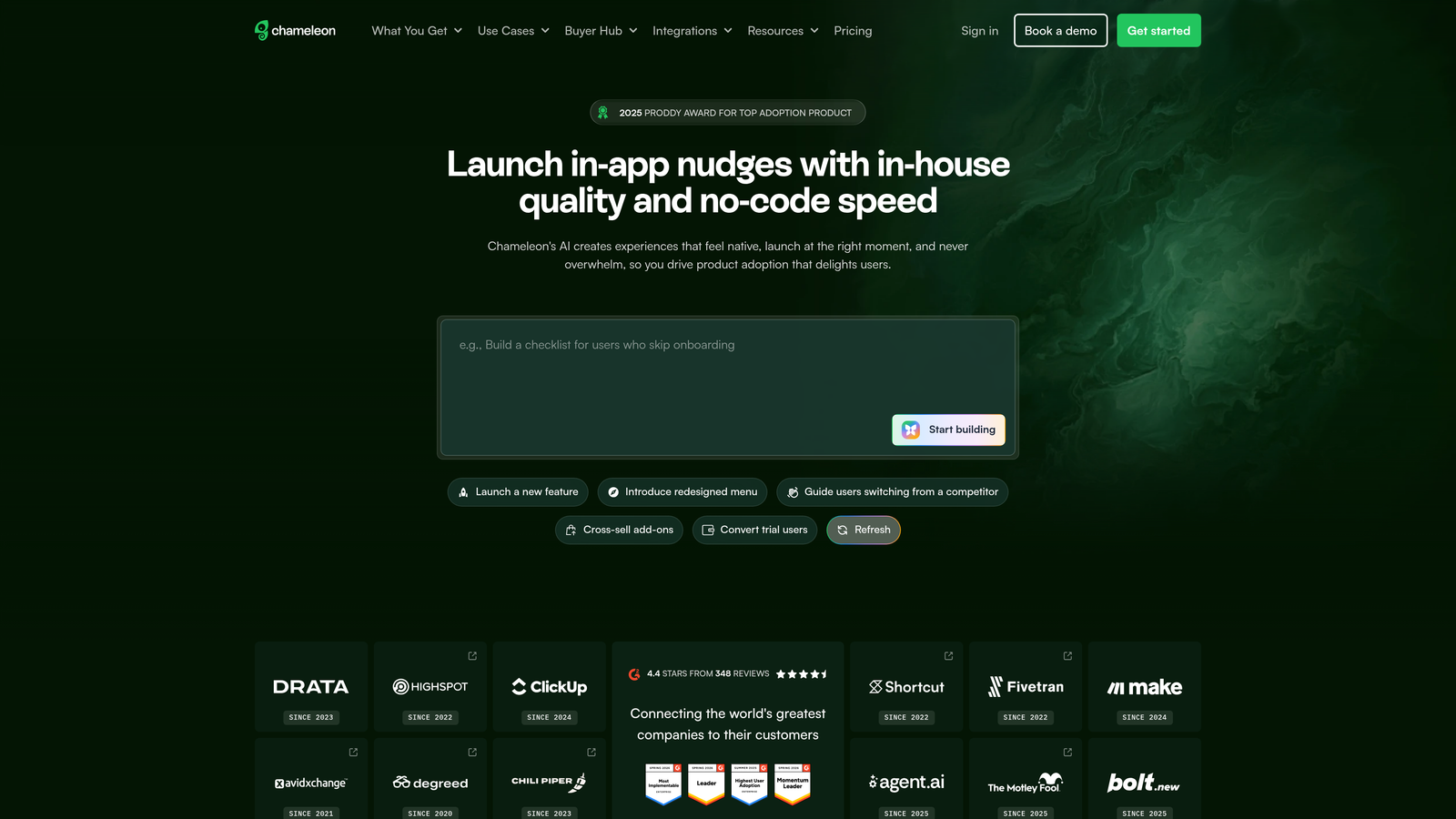 Screenshot of Chameleon website
