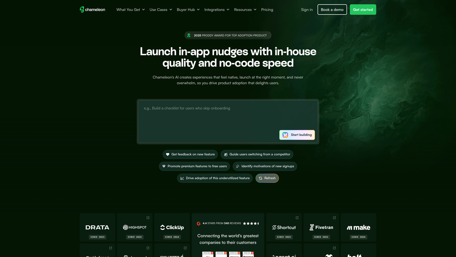 Screenshot of Chameleon website