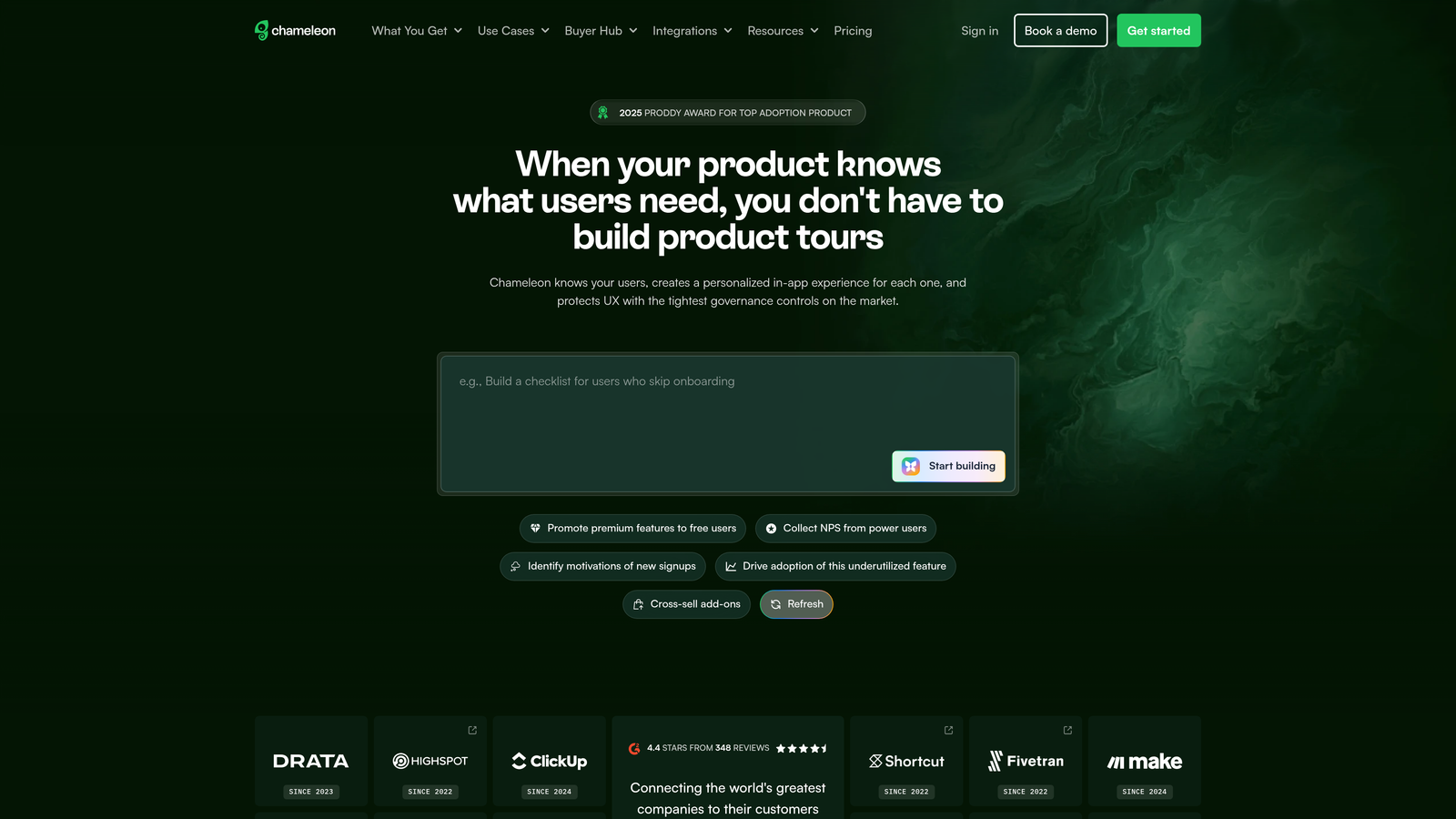 Screenshot of Chameleon website
