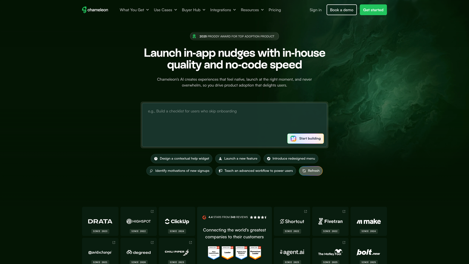 Screenshot of Chameleon website