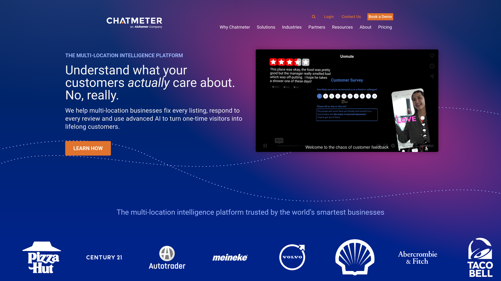 Screenshot of ChatMeter website
