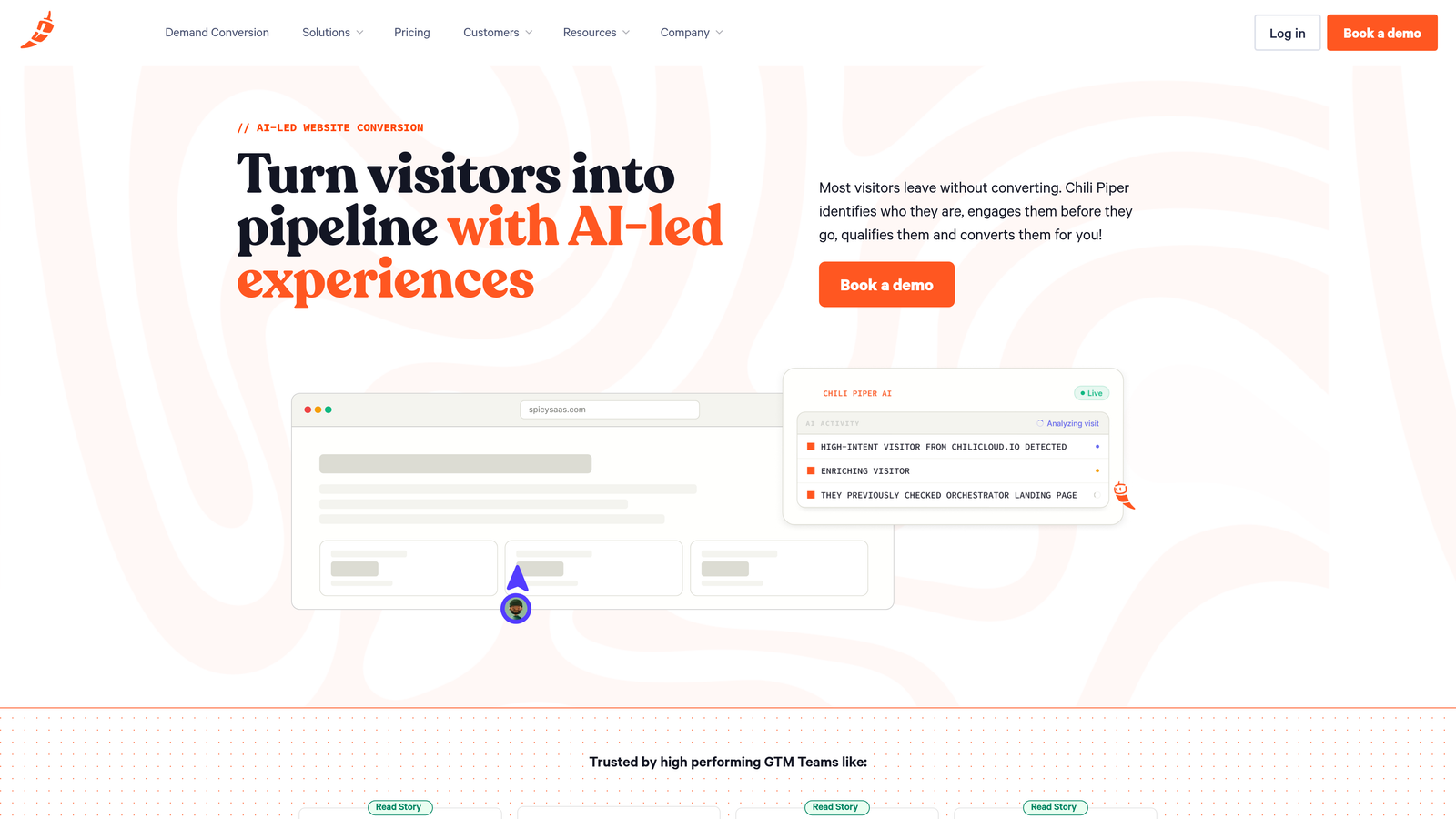 Screenshot of Chili Piper website