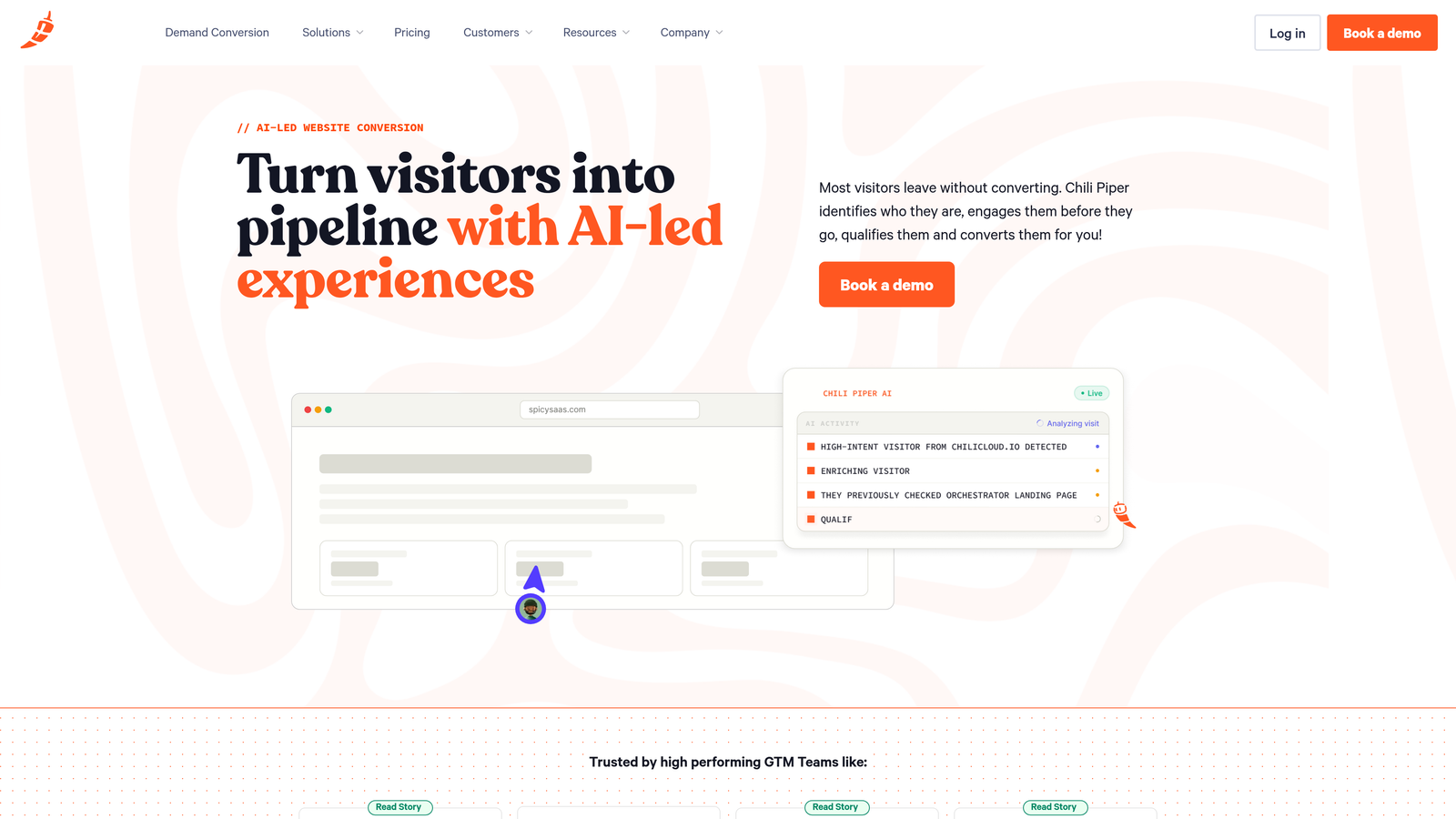 Screenshot of Chili Piper website