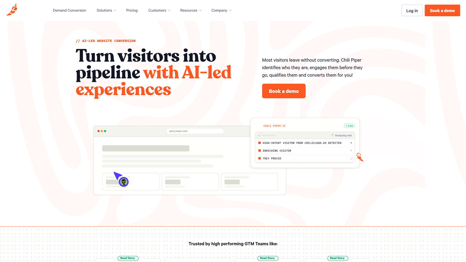 Screenshot of Chili Piper website
