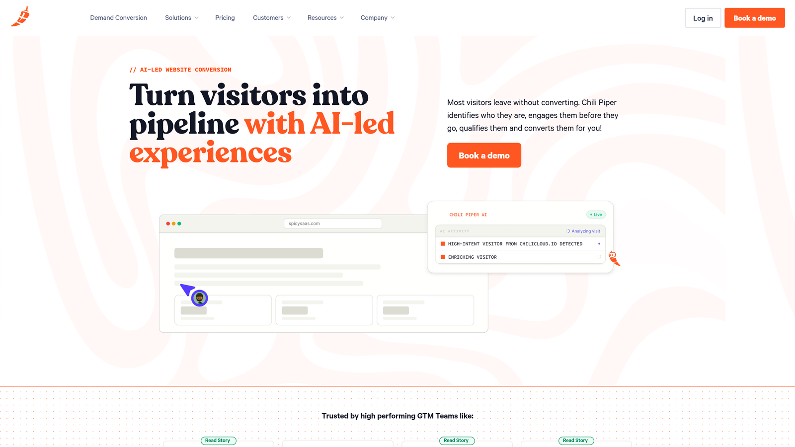 Screenshot of Chili Piper website