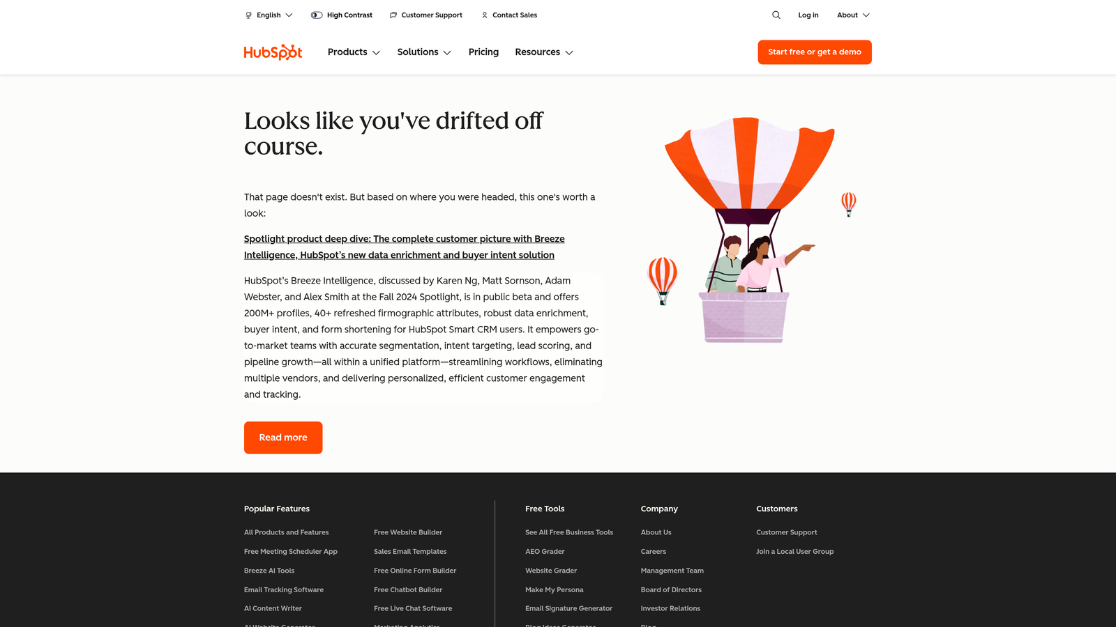Screenshot of Clearbit (Breeze Intelligence by HubSpot) website