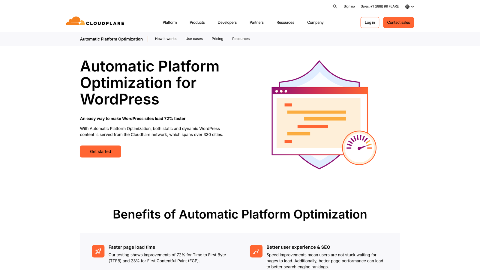 Screenshot of Cloudflare Automatic Platform Optimization website