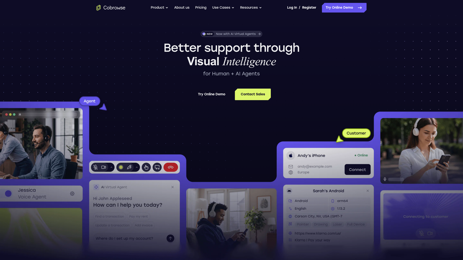 Screenshot of Cobrowse.io website