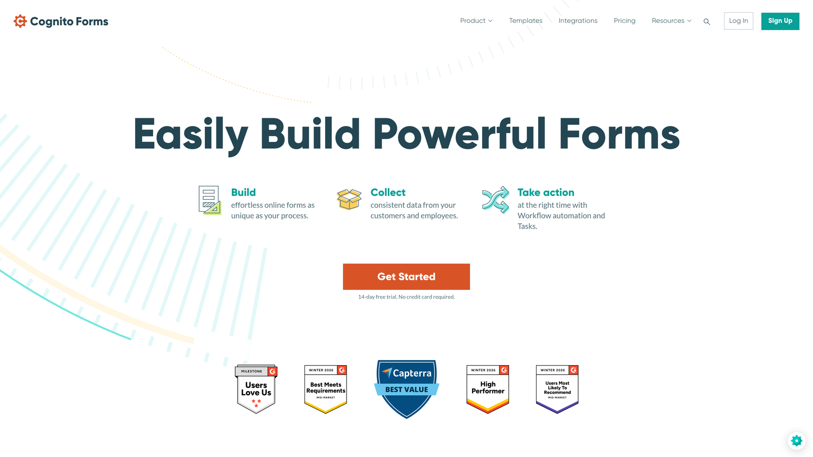 Screenshot of Cognito Forms website