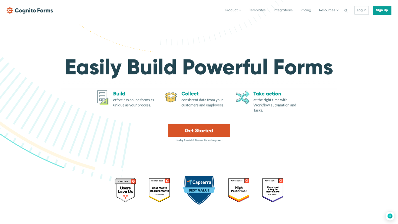 Screenshot of Cognito Forms website