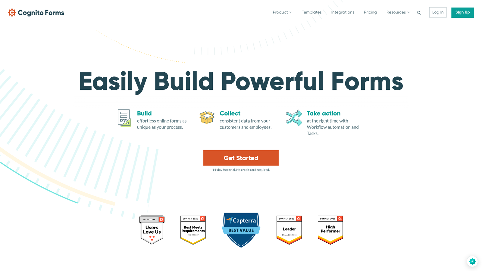 Screenshot of Cognito Forms website