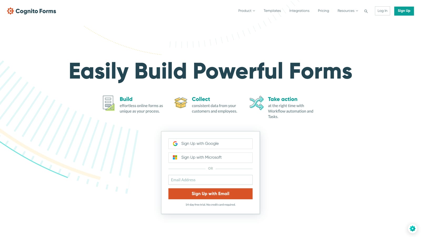 Screenshot of Cognito Forms website