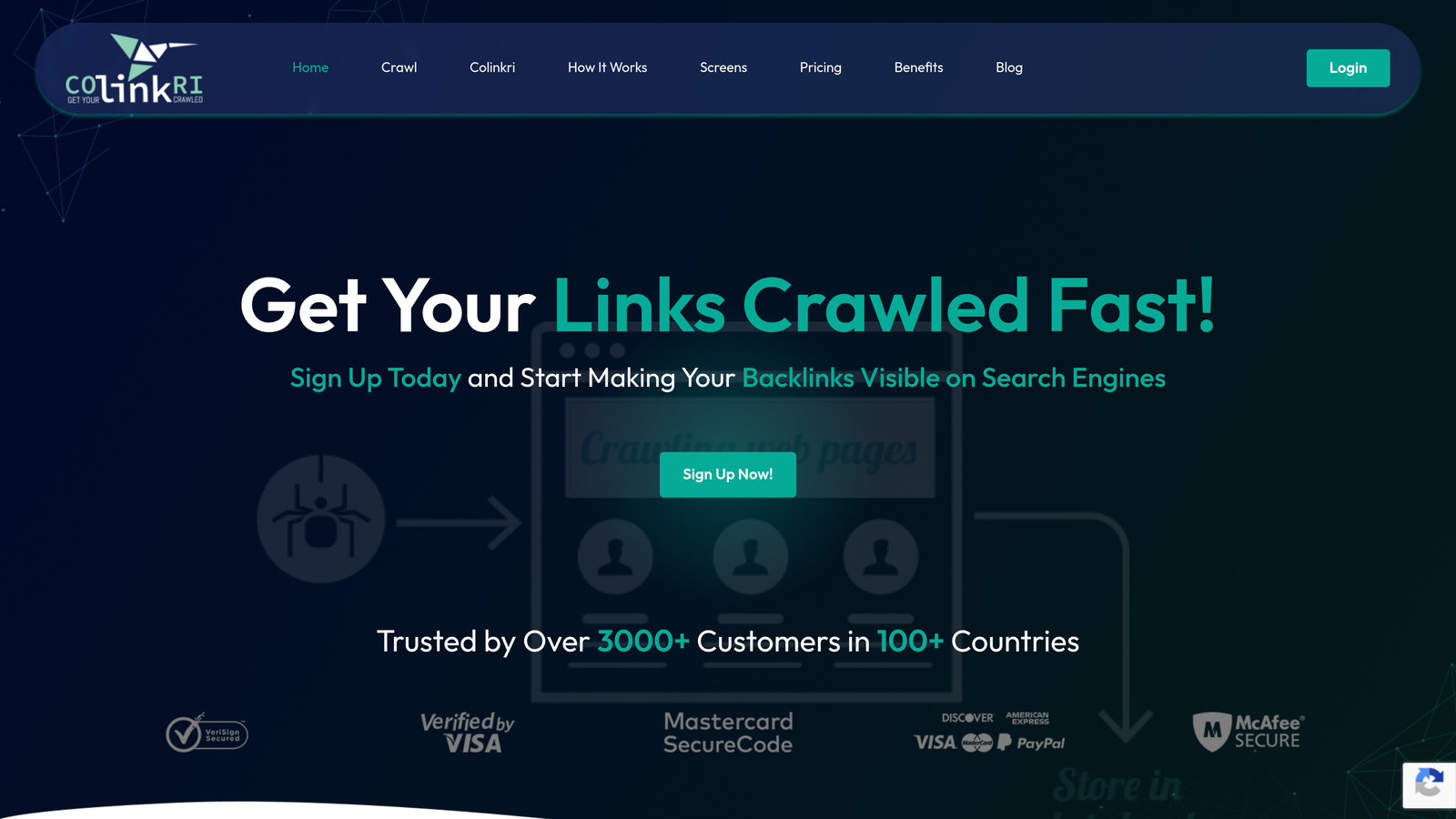 Screenshot of Colinkri website