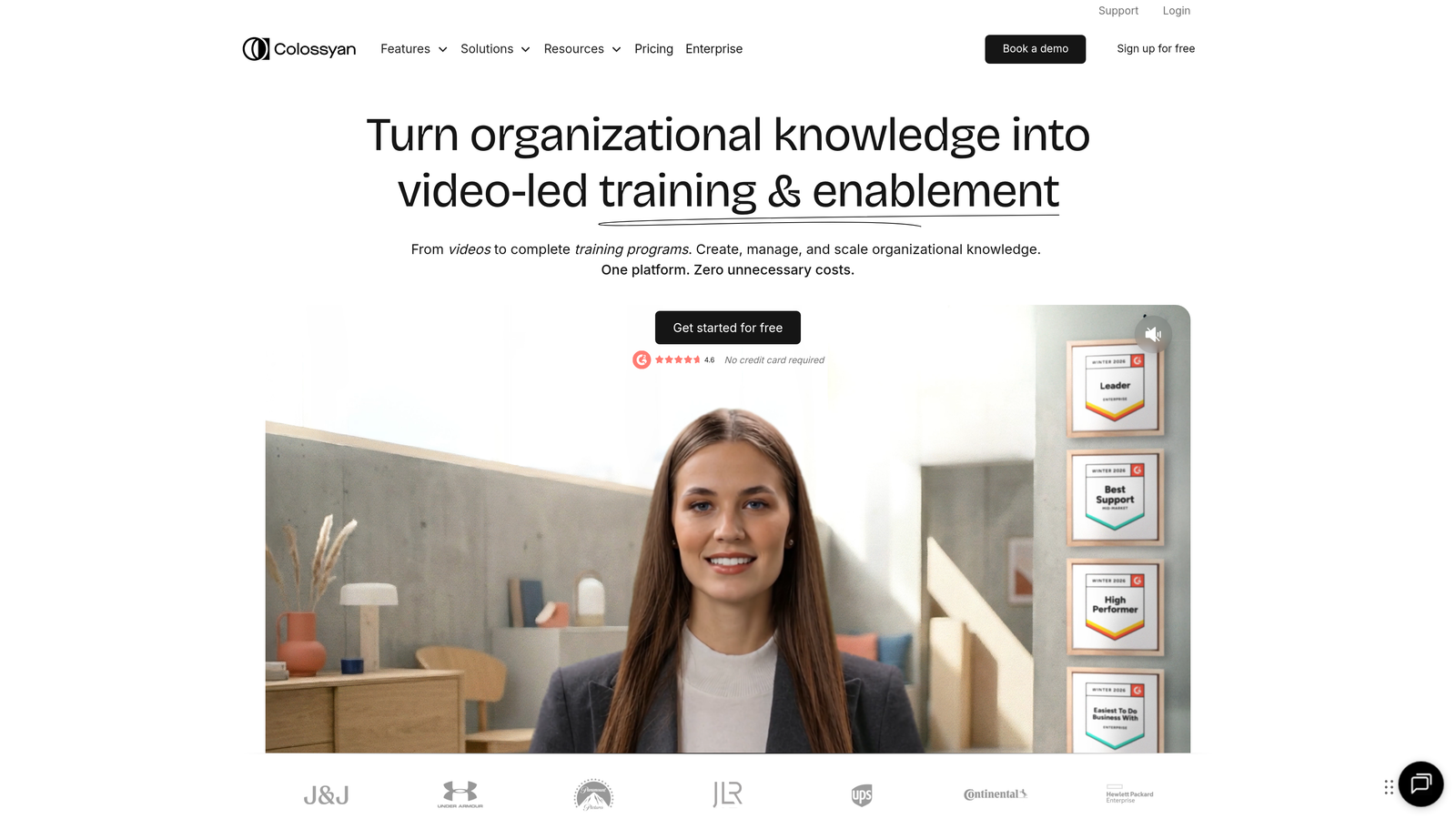 Screenshot of Colossyan website