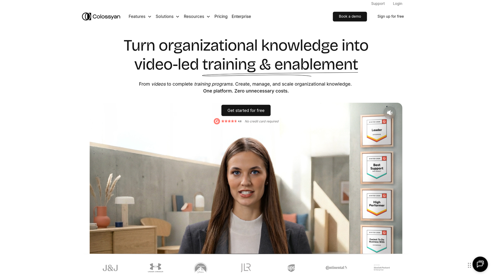 Screenshot of Colossyan website