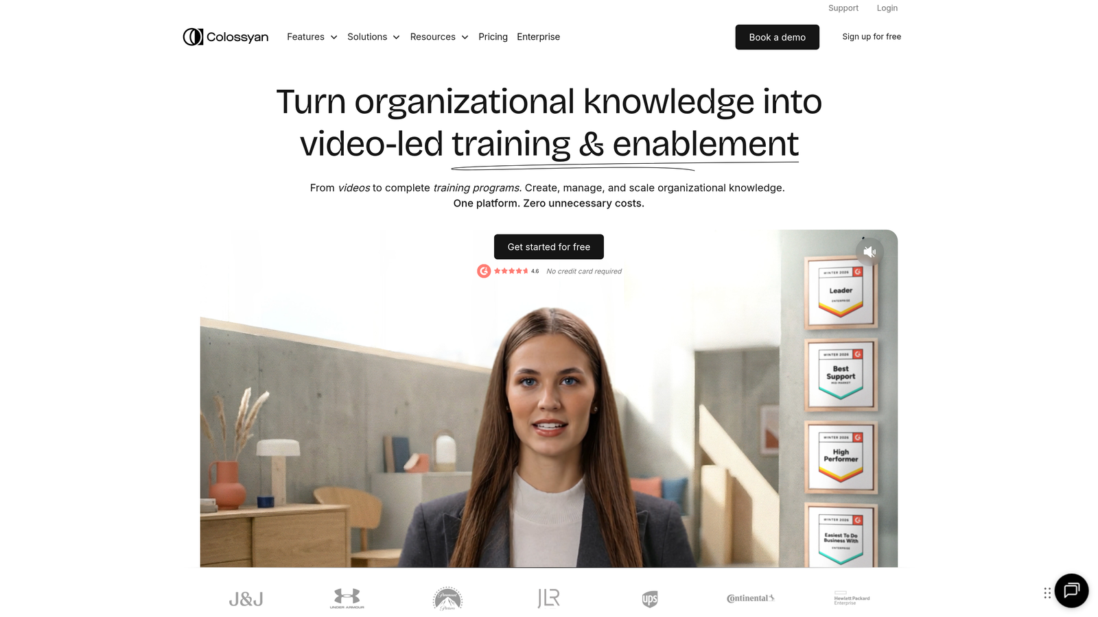 Screenshot of Colossyan website