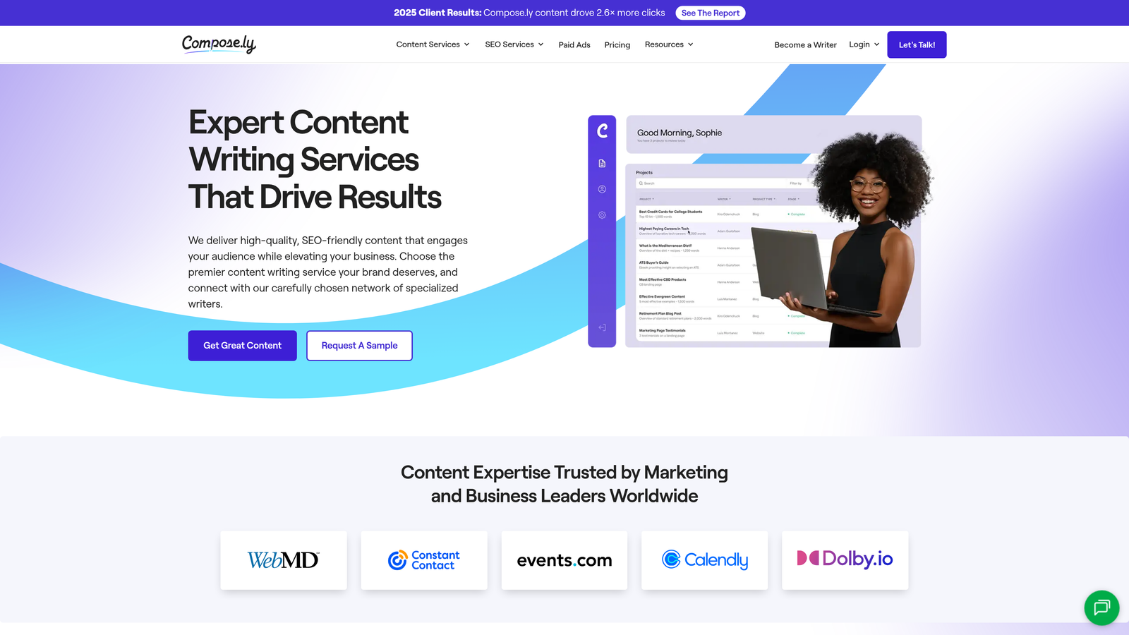 Screenshot of Compose.ly website