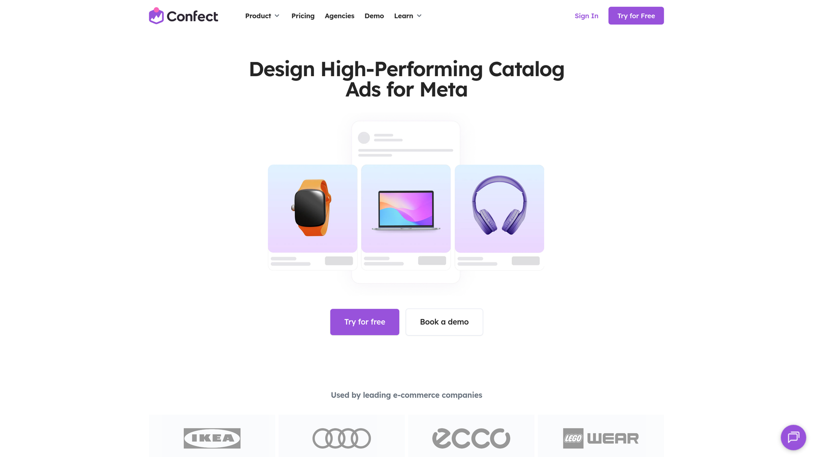 Screenshot of Confect website