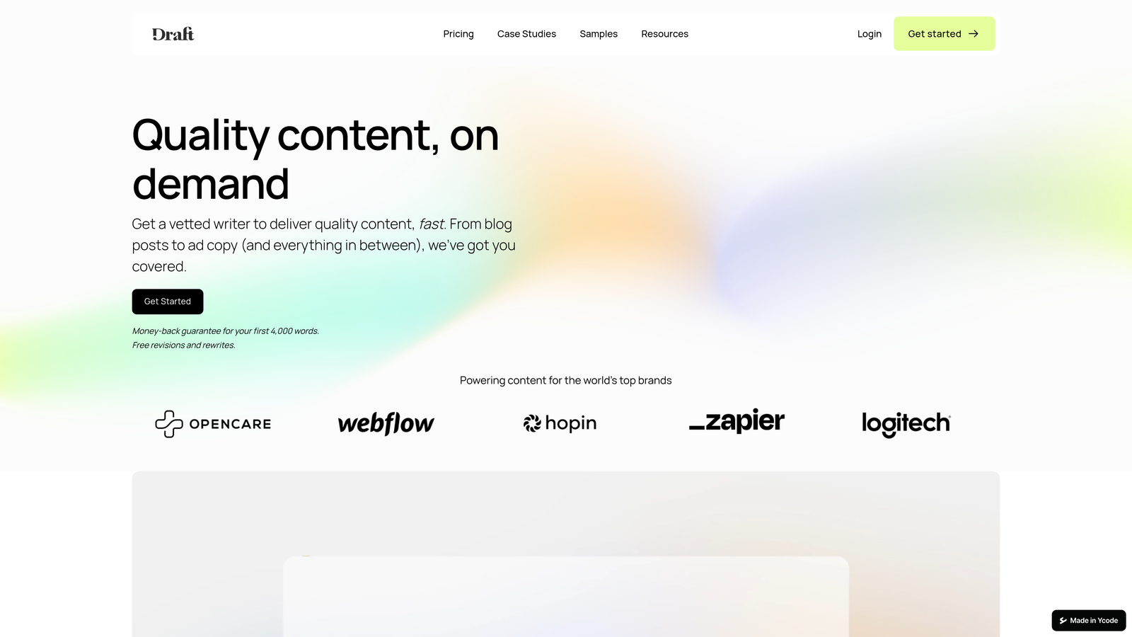 Screenshot of ContentFly website