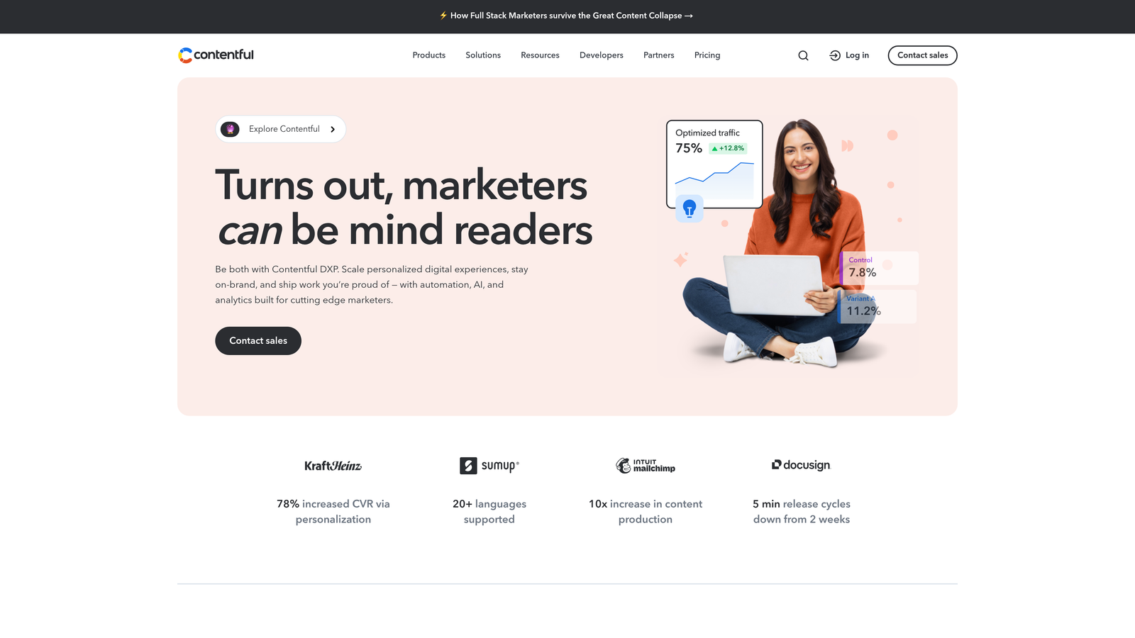 Screenshot of Contentful Compose website