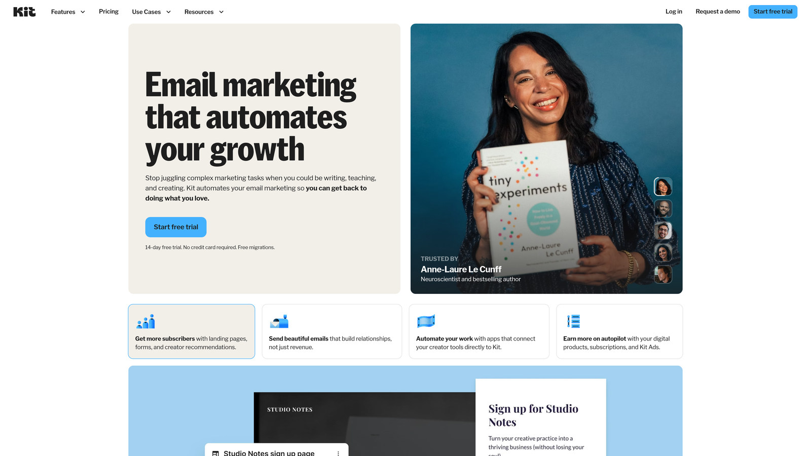 Screenshot of ConvertKit website