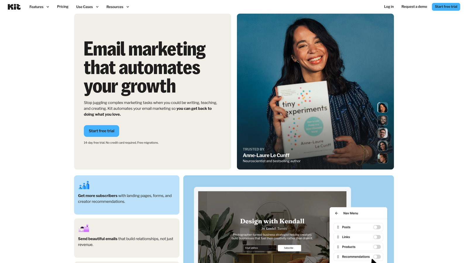 Screenshot of ConvertKit website