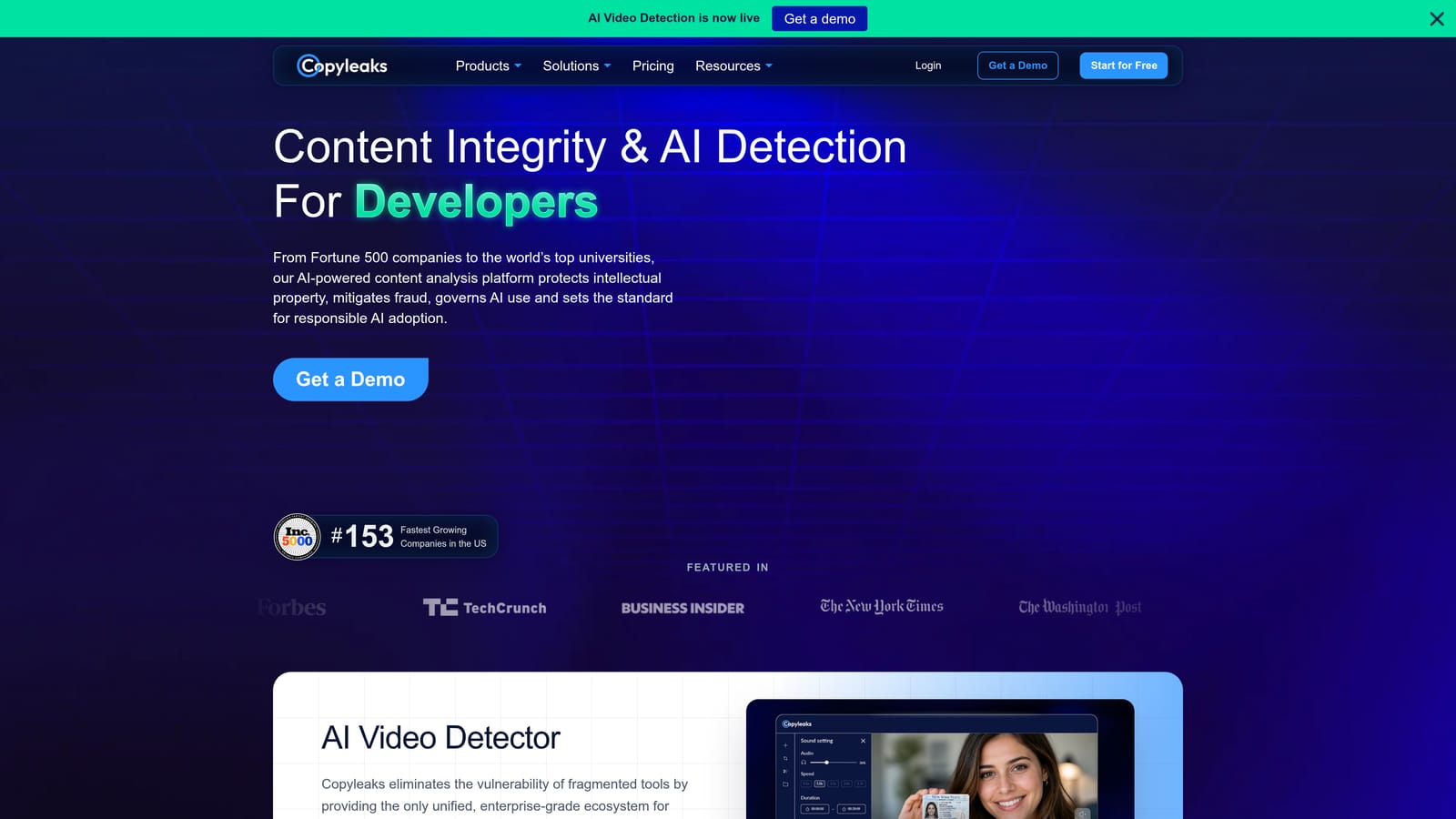 Screenshot of Copyleaks website