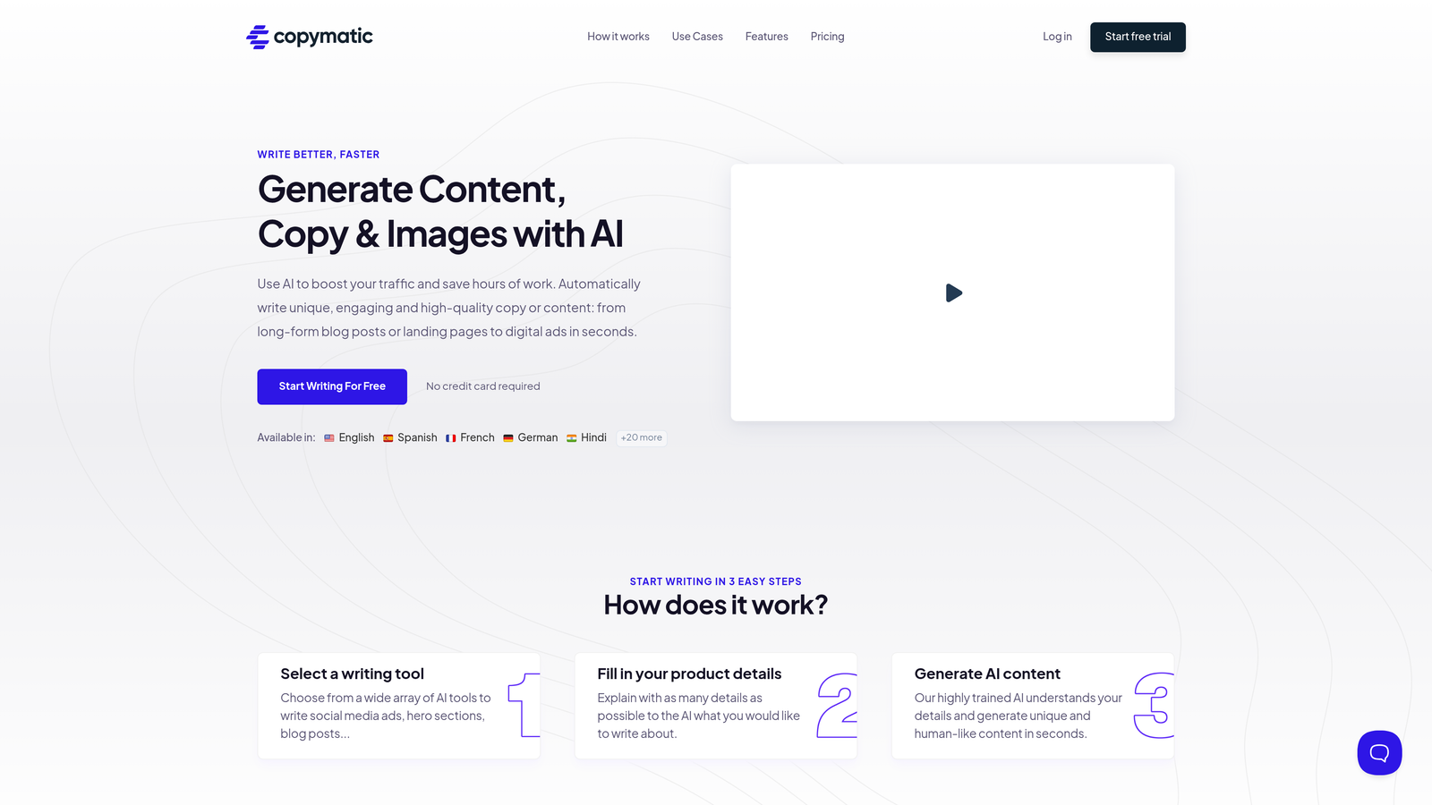 Screenshot of Copymatic website