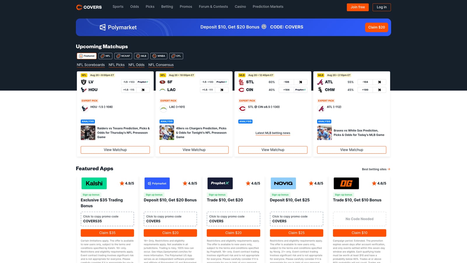 Screenshot of Covers website