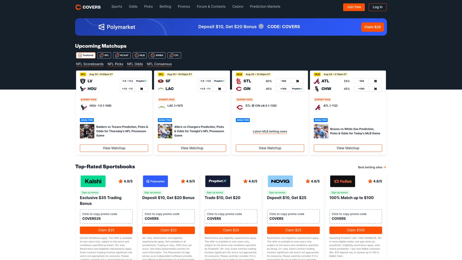 Screenshot of Covers website