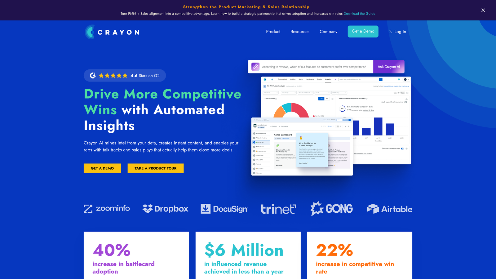 Screenshot of Crayon website