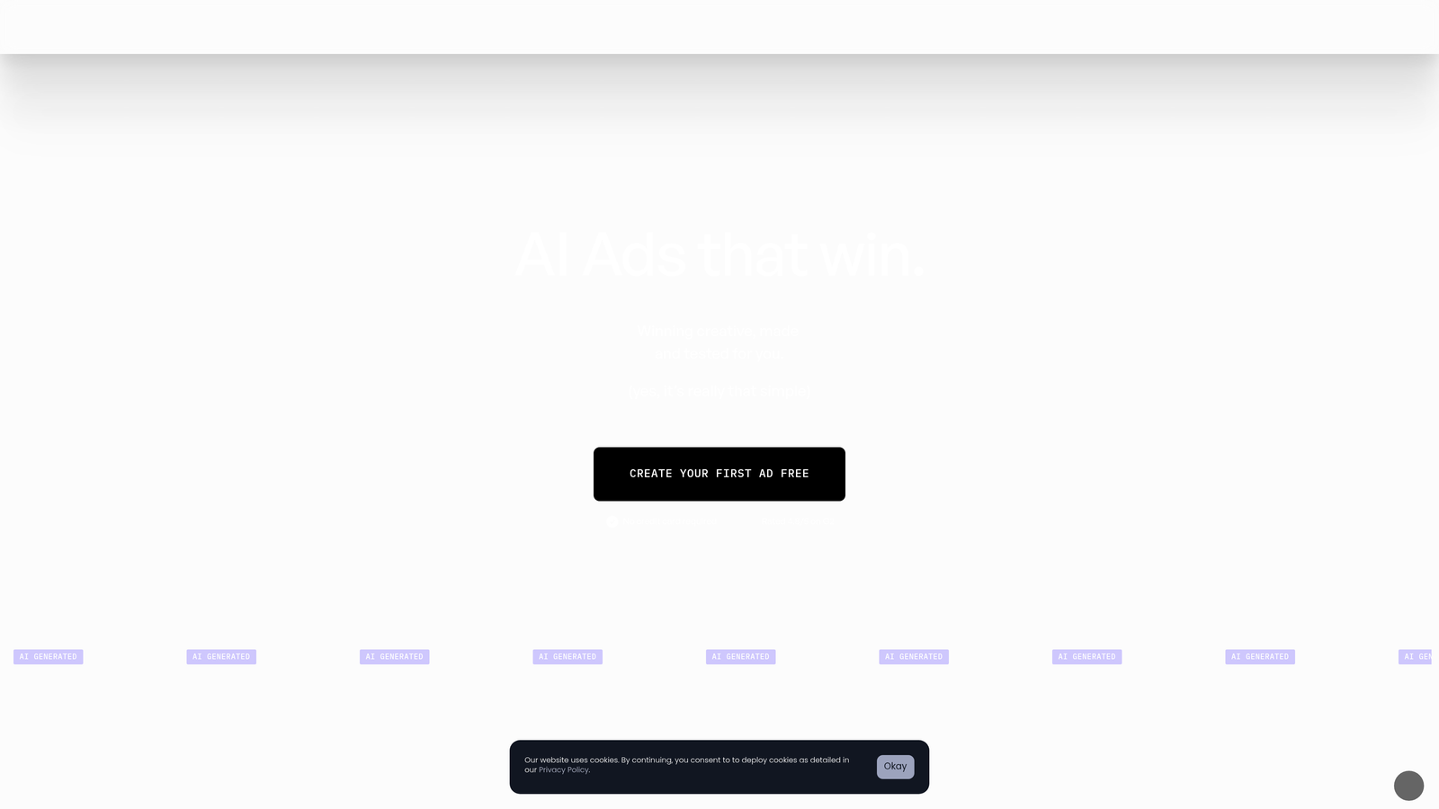 Screenshot of Creatify website