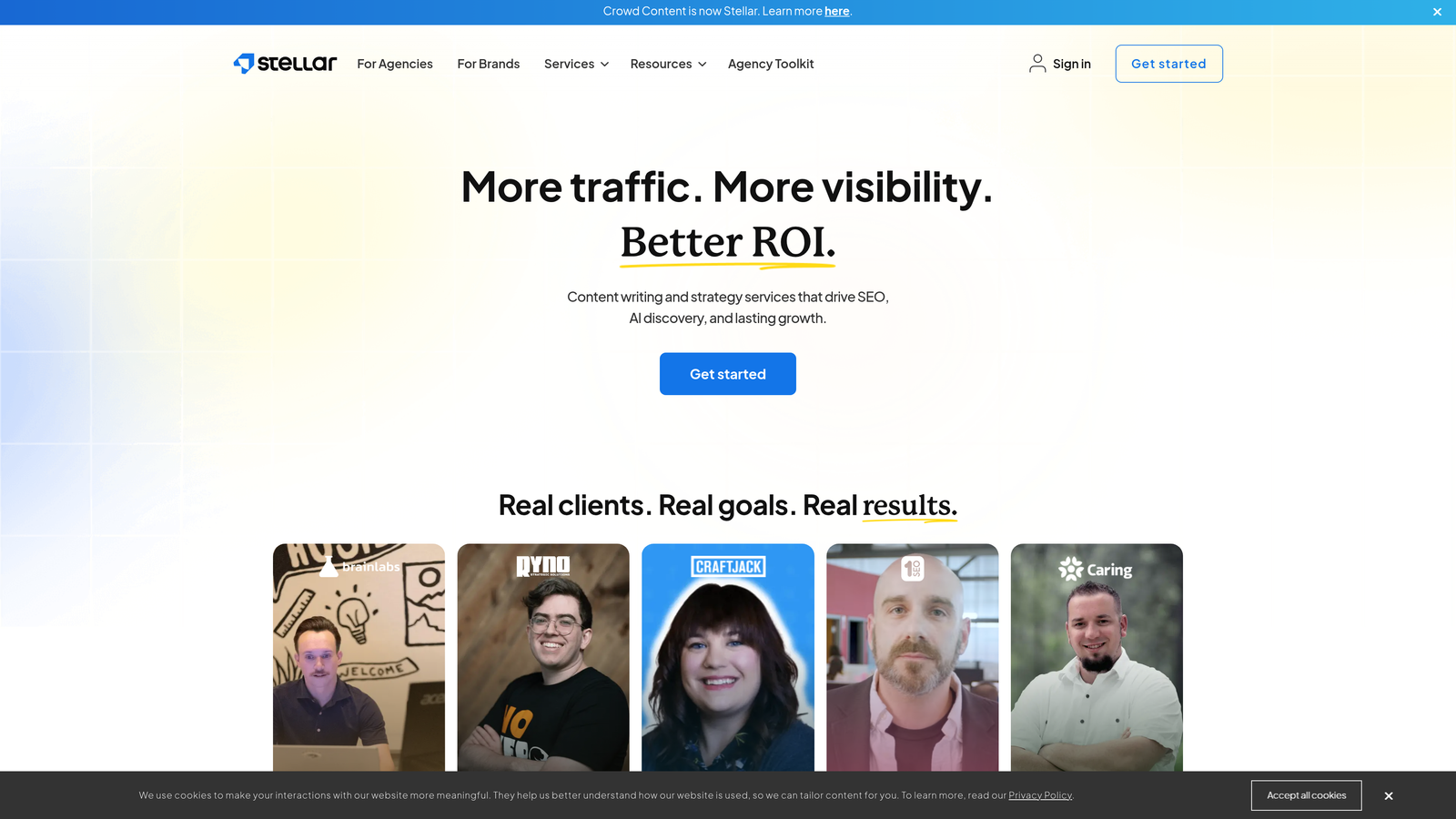 Screenshot of Crowd Content website