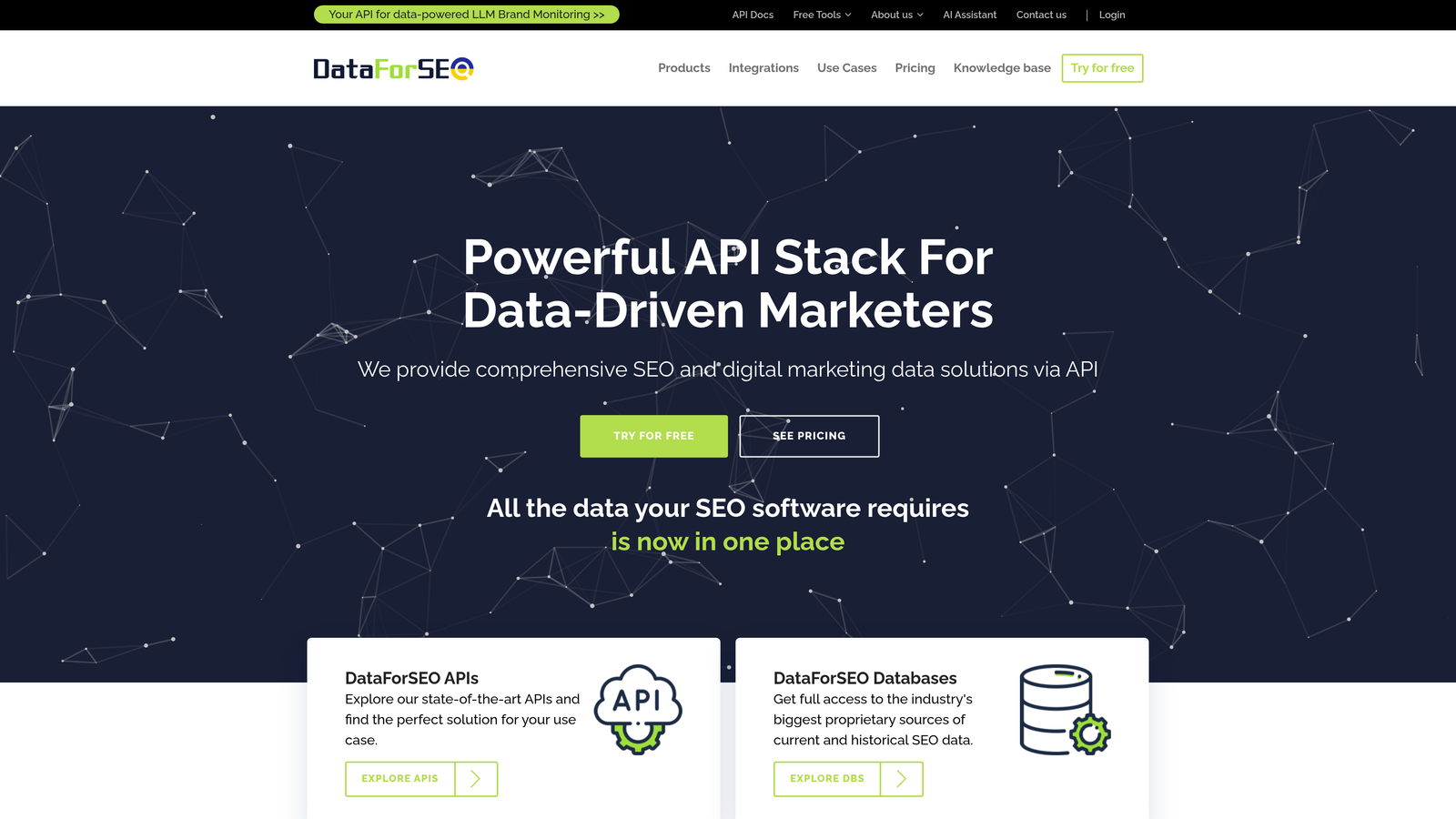 Screenshot of DataForSEO website