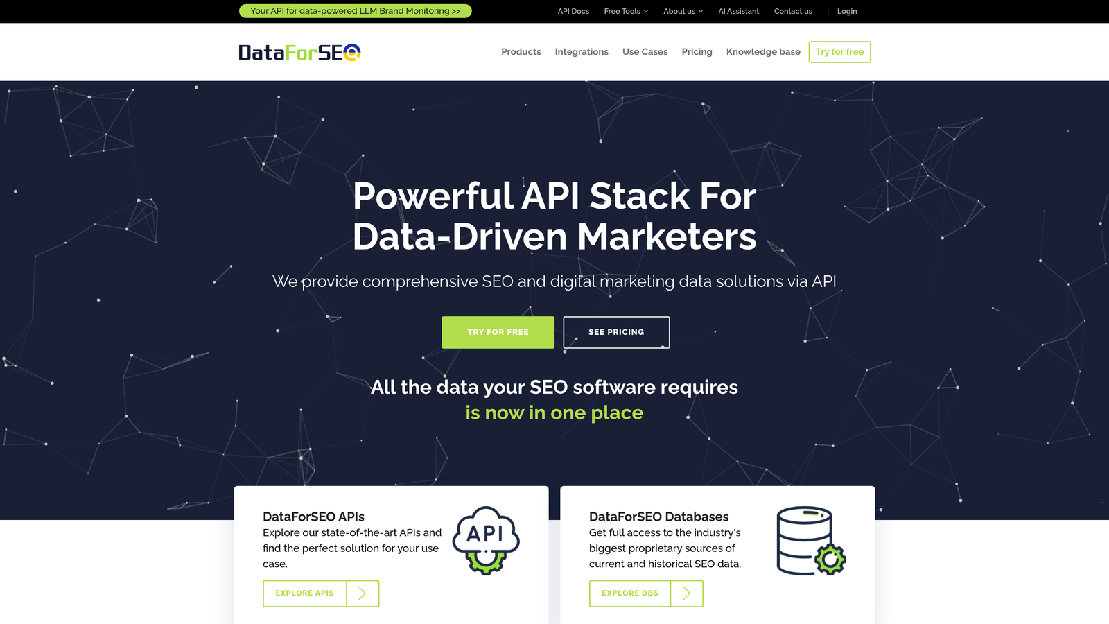 Screenshot of DataForSEO website