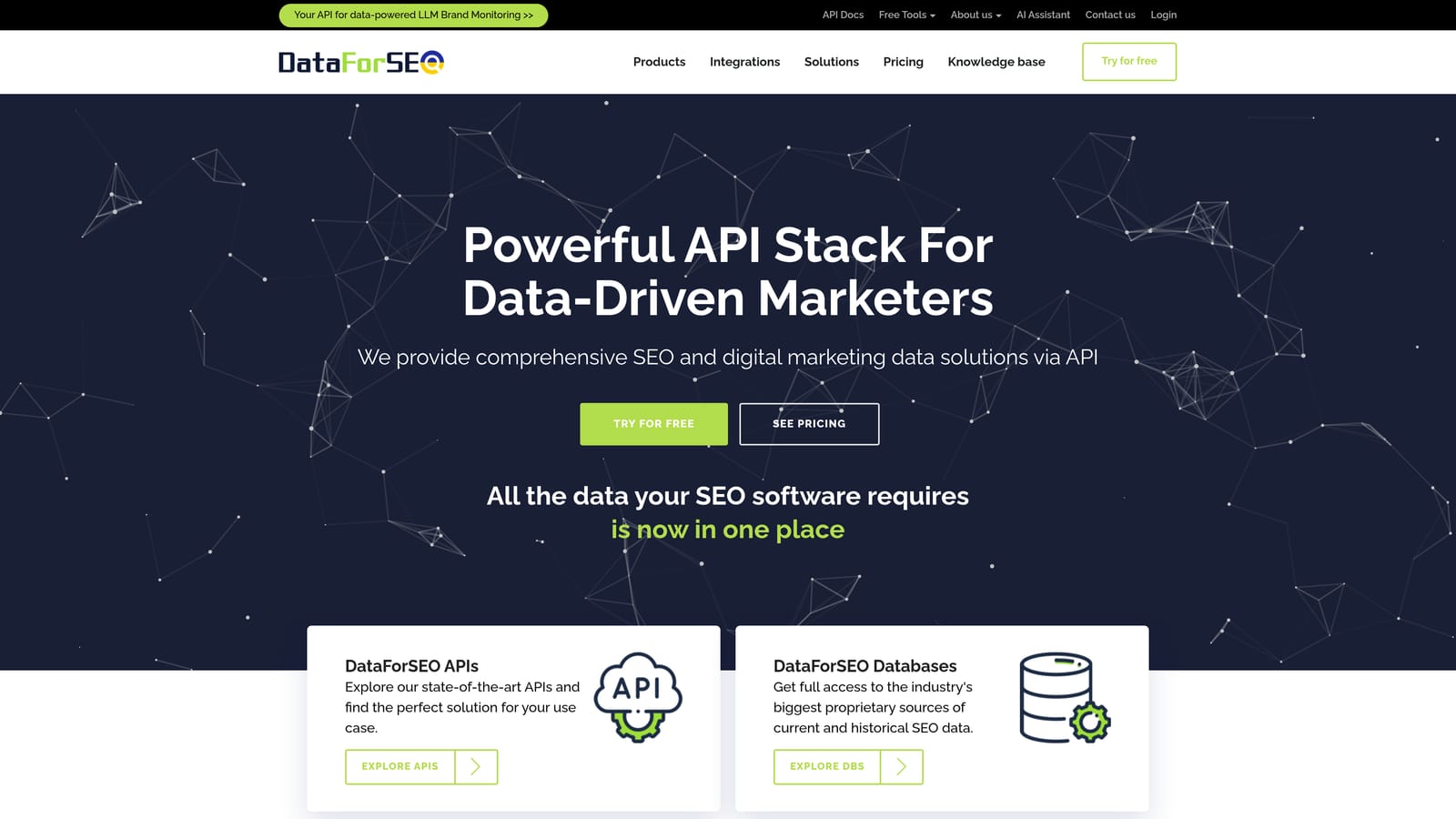 Screenshot of DataForSEO website