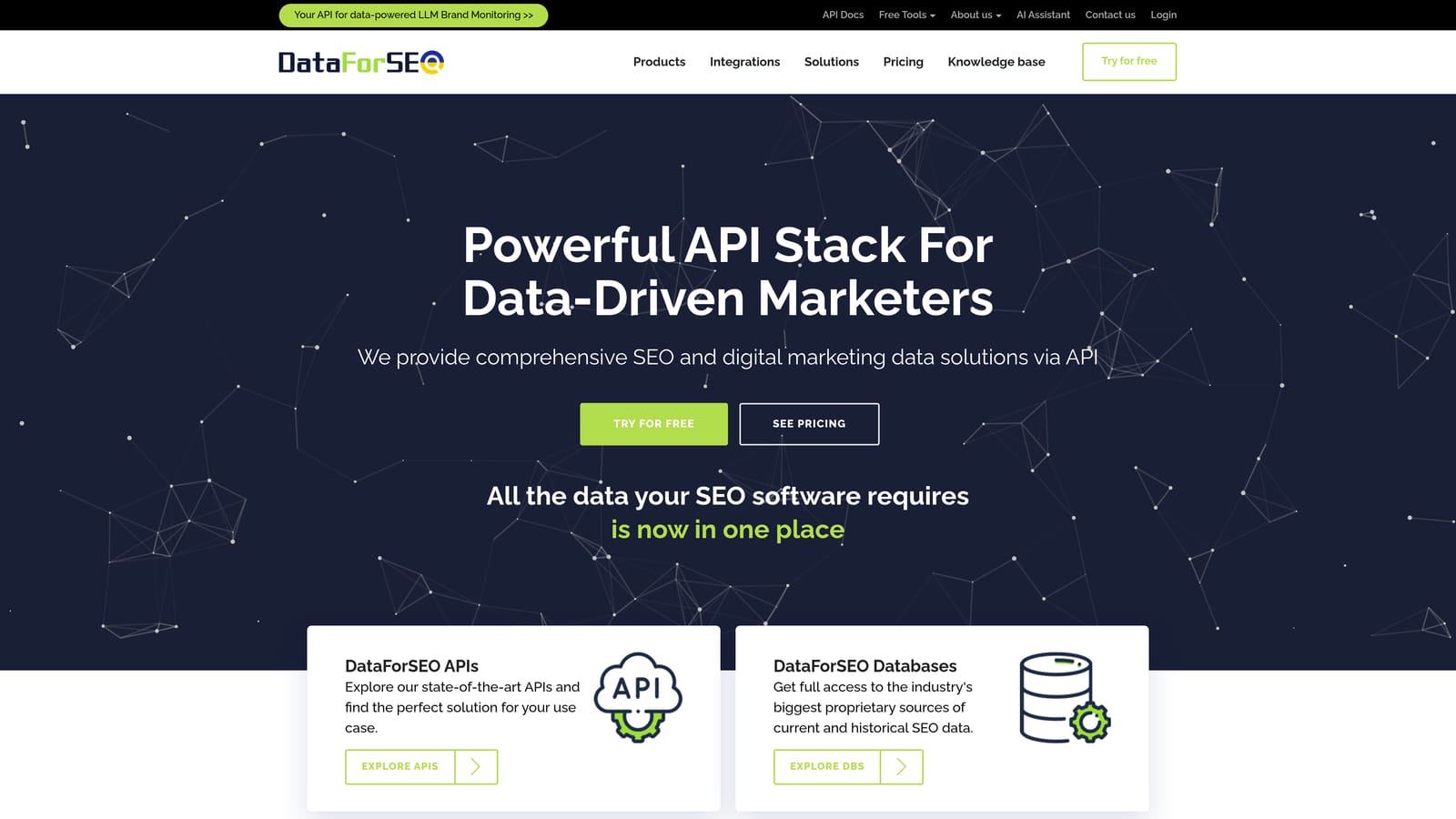 Screenshot of DataForSEO website