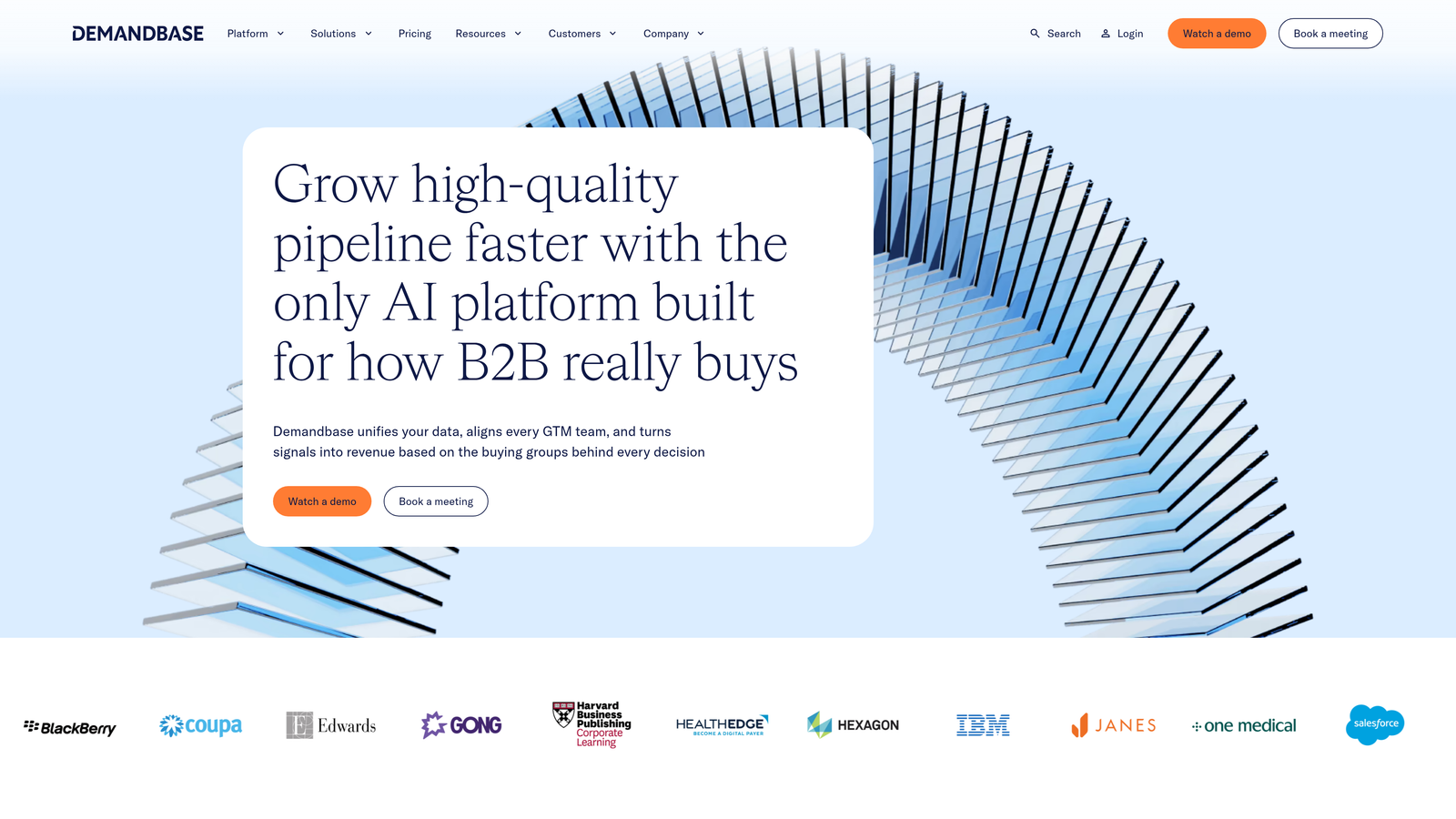 Screenshot of Demandbase website