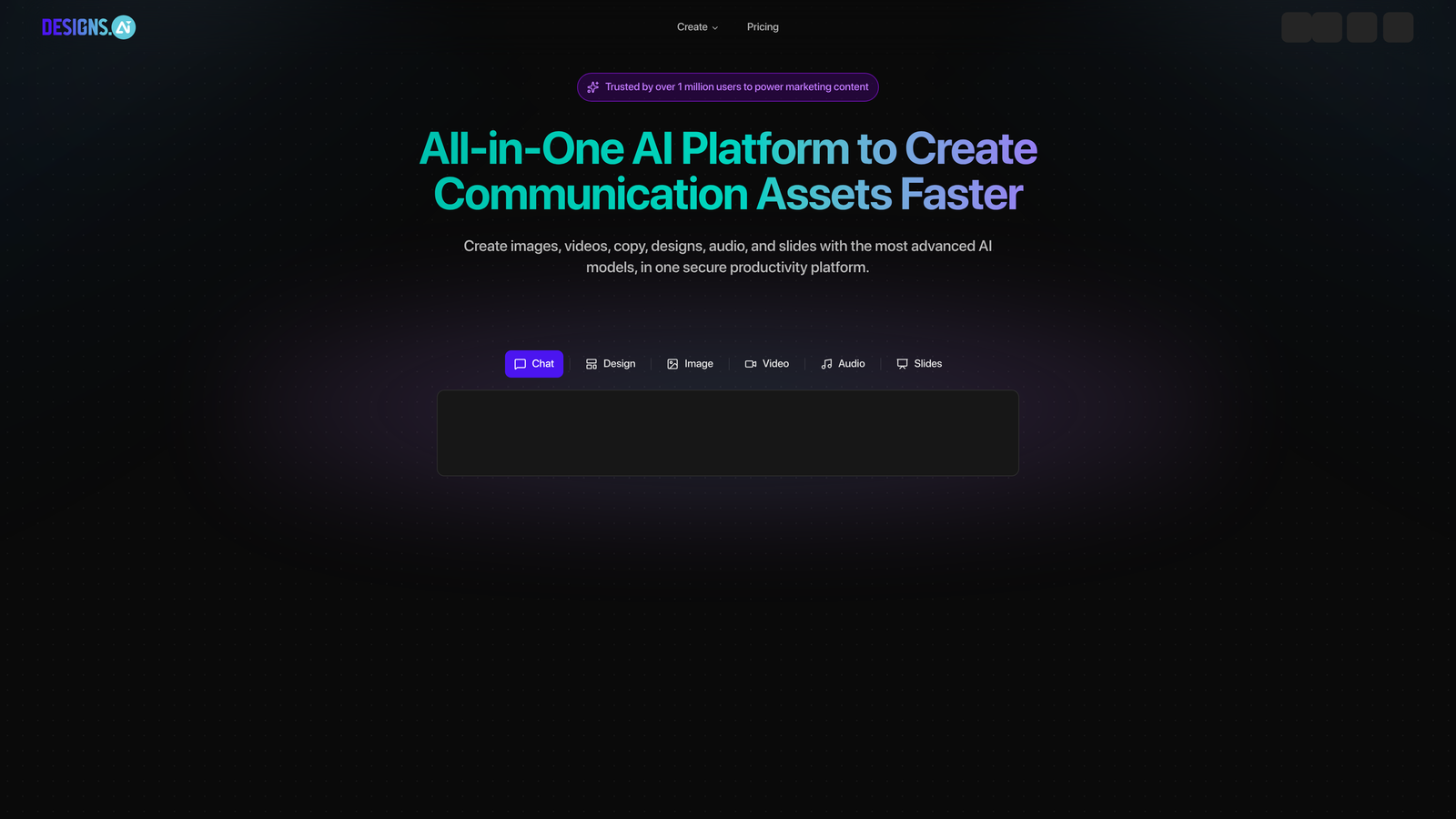 Screenshot of Designs.ai website