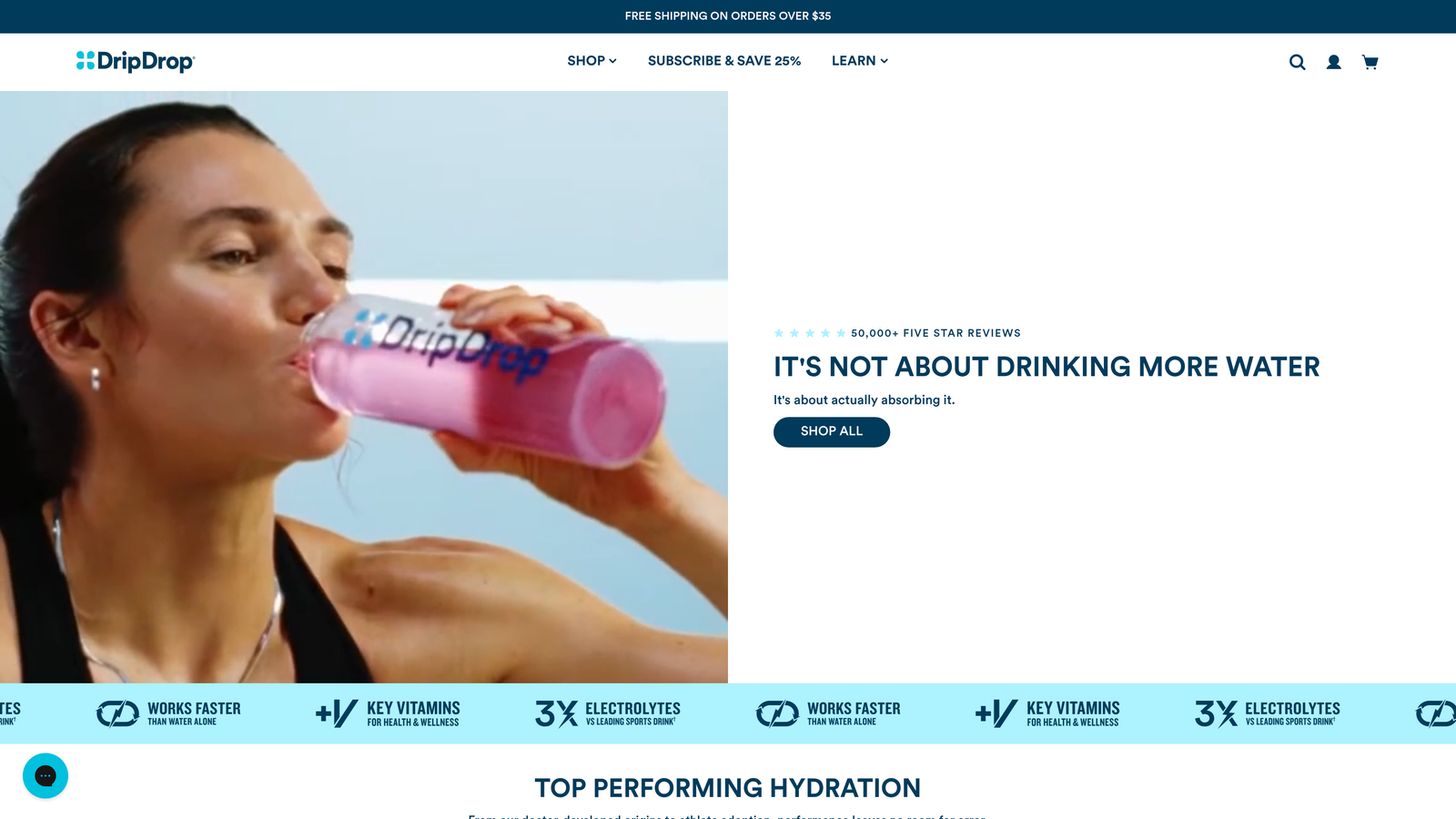 Screenshot of Drip Drop ORS website