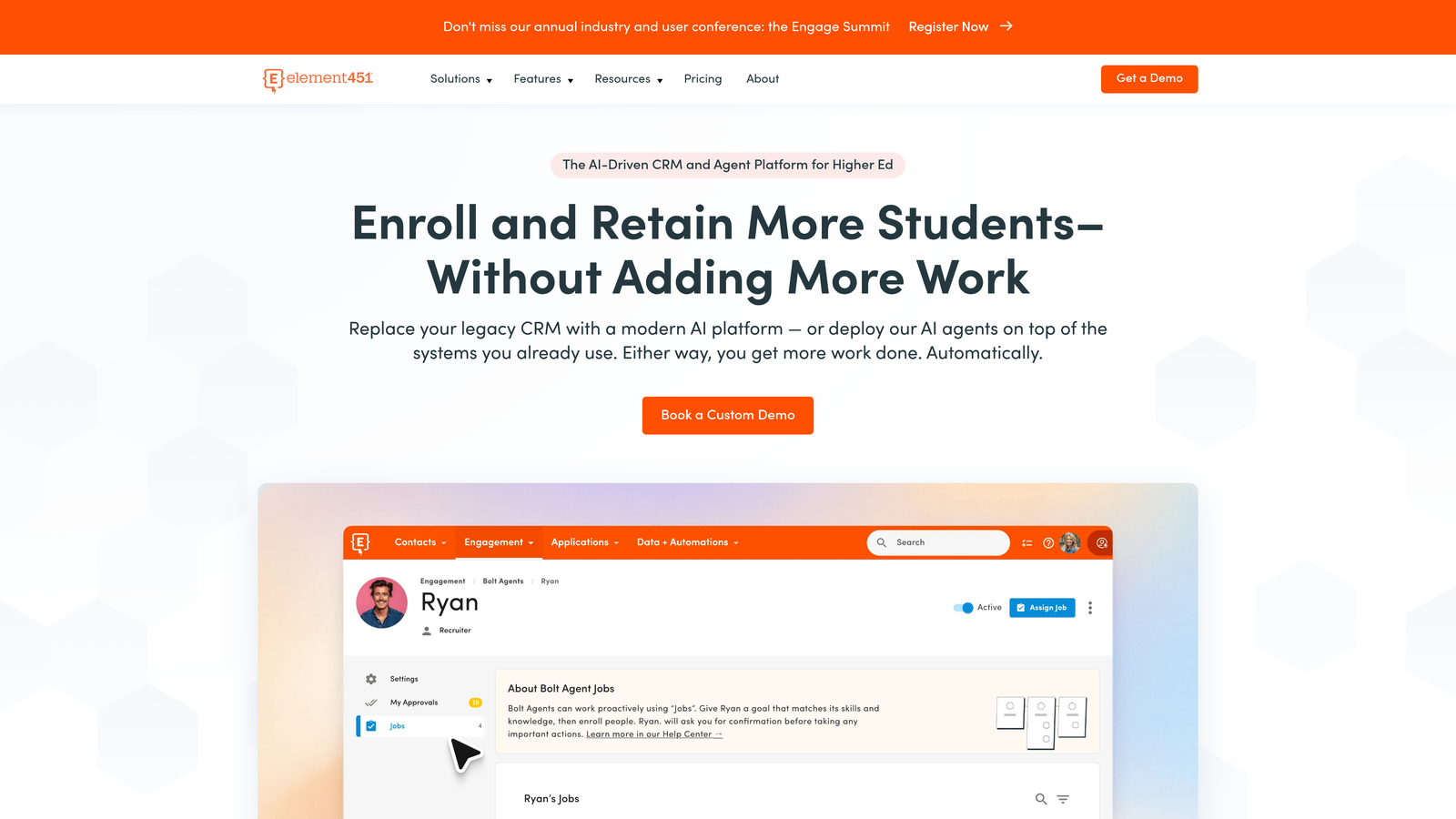 Screenshot of Element451 website