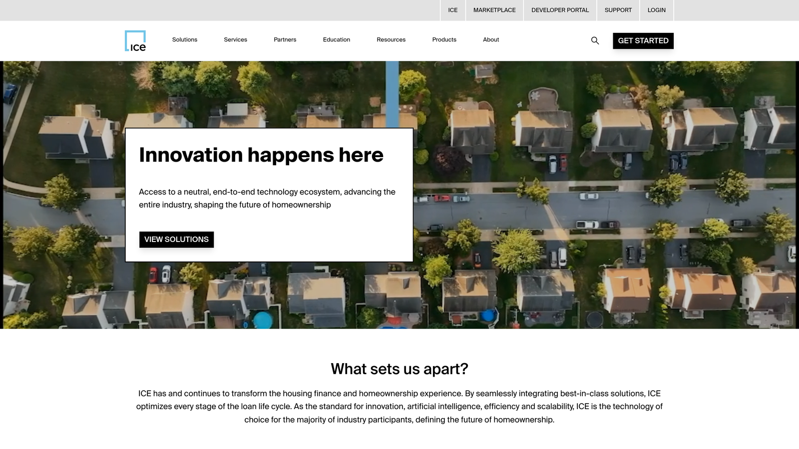 Screenshot of Encompass by ICE Mortgage Technology website