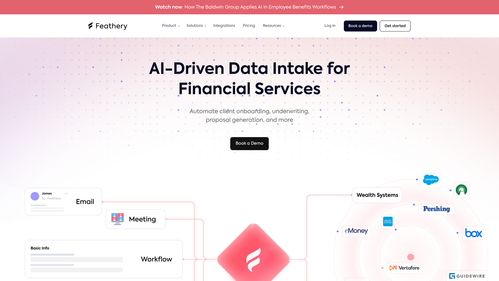 Screenshot of Feathery website