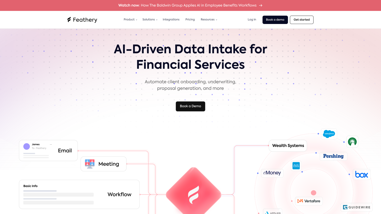 Screenshot of Feathery website