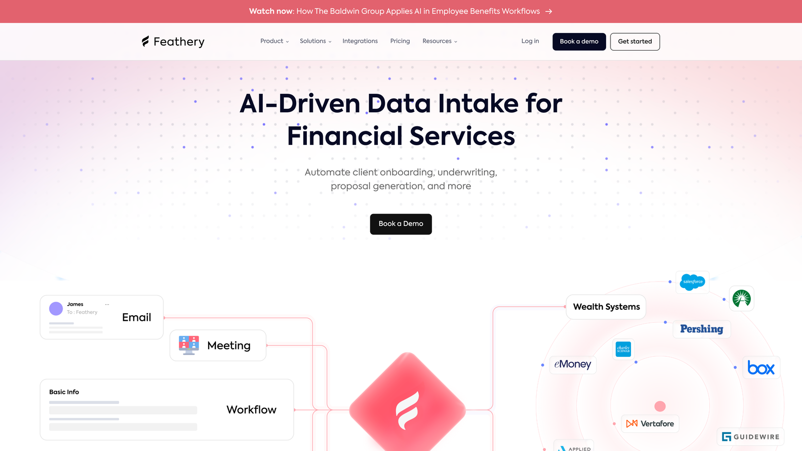 Screenshot of Feathery website
