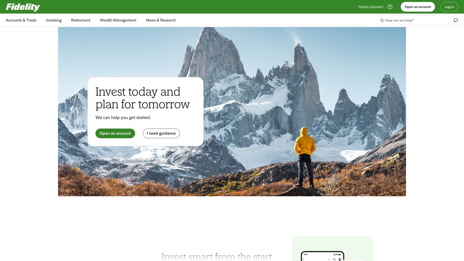 Screenshot of Fidelity Cash Management Account website