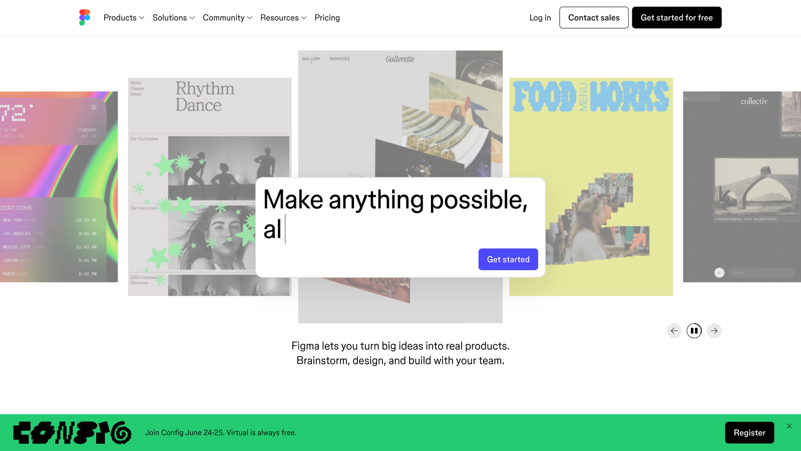 Screenshot of Figma website