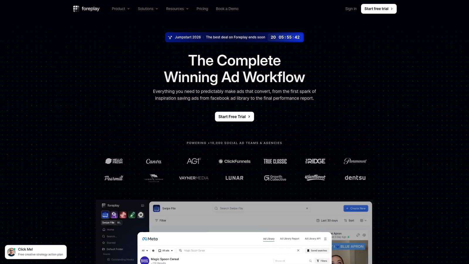 Screenshot of Foreplay website